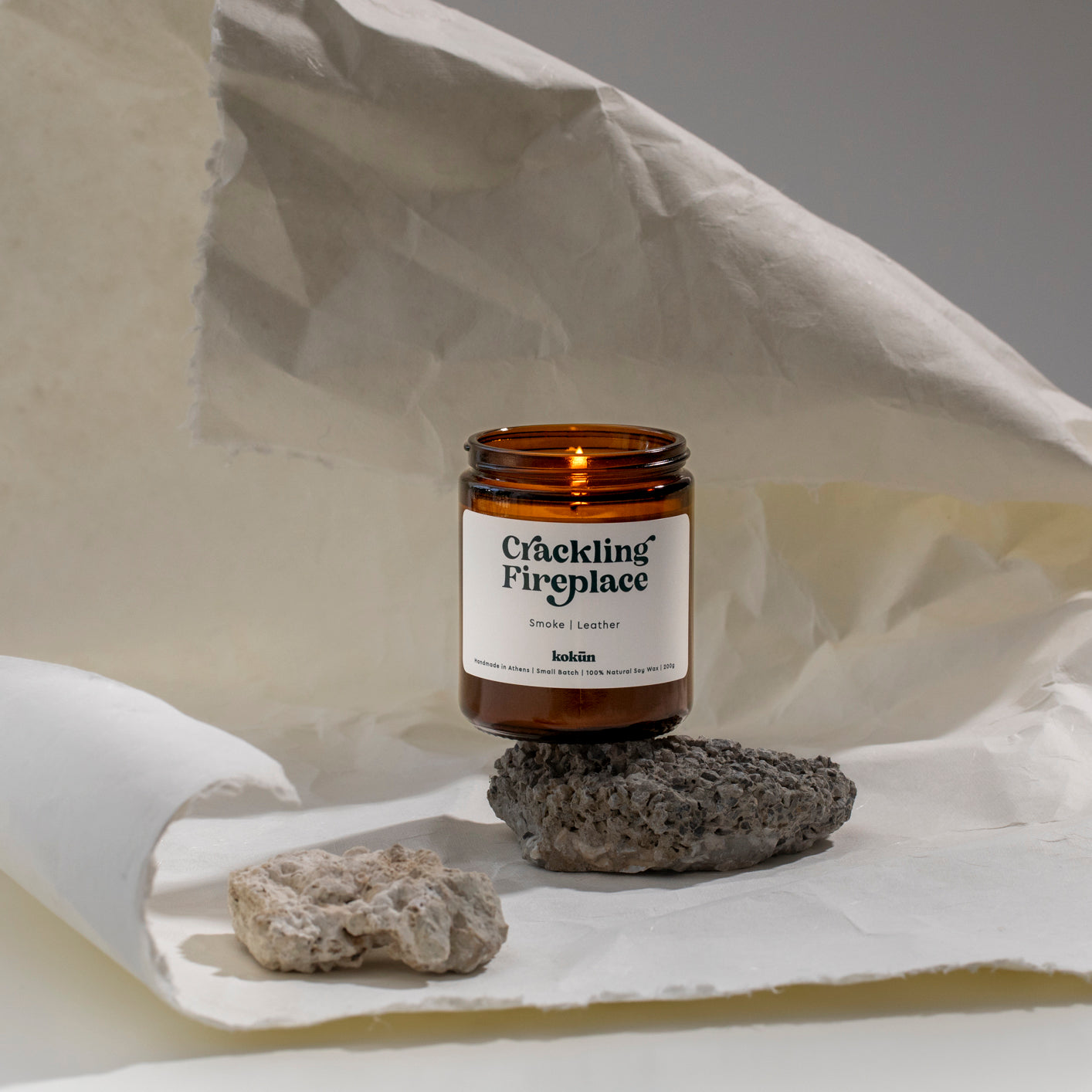 CRACKLING FIREPLACE soy wax candle